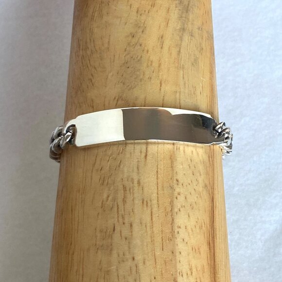 VTG Elco Solid Sterling Silver 925 Chunky Unisex ID Curb Chain Bracelet 7.75" - Picture 13 of 16